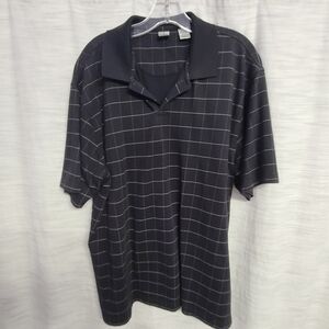Geoffrey Beene Black check polo XL